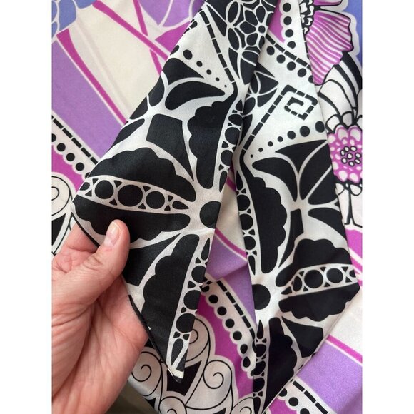 BCBGMAXAZRIA Purple Scarf Print Belted Mini Dress Large NWT $240 - Picture 11 of 11